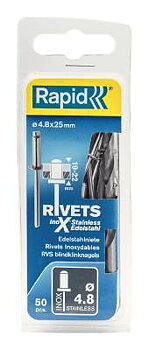 Rostfri blindnit Rapid, BLINDNIT ROSTFR. 4,8X25MM