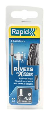 Rostfri blindnit Rapid, BLINDNIT ROSTFR. 4,8X25MM