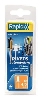 Automotiv, aluminium Rapid, BLINDNIT AUTO 4X16MM FÄRG