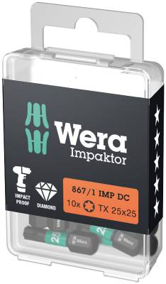Bitspaket 867/1 IMP DC TX Wera, BITS 867/1 IMP DC TX30 WERA 25MM