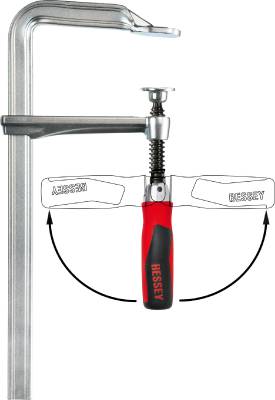 Skruvtving med ledbart handtag, Bessey GZ, SKRUVTVING GZ25KG BESSEY FÄLLBART HANDTAG
