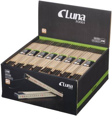 Meterstock mm trä 2m Luna, METERSTOCK LUNA MM TRÄ 2M 48 ST DISPLAY