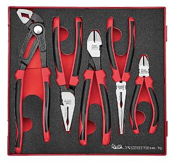 6-delars tångsats. TengTools TED441-TQ, TÅNGSATS 5 DELAR TED441TQ FOAM