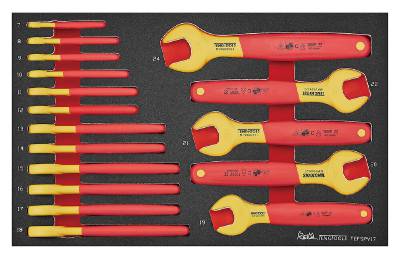 Nyckelsats TengTools TEFSPV17 1000&nbsp;V, SKRUVNYCKELSATS 17 DELAR 1000V TEFSPV17 FOAM