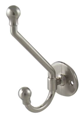 Klädkrok 2-krok hatt MILLERS, KLÄDKROK DUBBELKROK MILLERS NICKEL 130MM