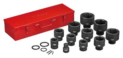 17 delars krafthylssats med 1'' fyrkantsfäste Teng Tools 9117, KRAFTHYLSSATS 1 TUM 36-80 MM 17 DELAR