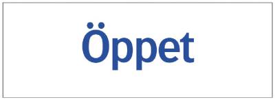Ordningsskylt Öppet, SKYLT 365925 TRIVSELSKYLT ÖPPET 74X210MM - 2
