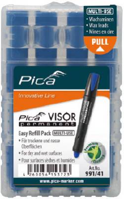 Reservstift Pica VISOR, MÄRKSTIFT PICA VISOR BLÅ PERMANENT 4-PACK