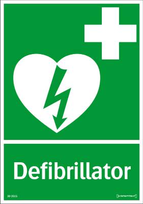 Nödskylt Defribrillator, SKYLT 303514 NÖD DEFIBRILLATOR 210X297MM - 2
