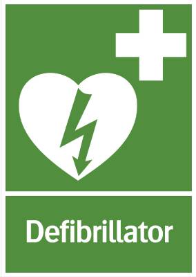Nödskylt Defribrillator, SKYLT 303514 NÖD DEFIBRILLATOR 210X297MM