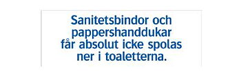 Ordningsskylt Sanitetsinstruktion, SKYLT 302625 TRIVSEL SANITETSINSTRUKTION 74X210MM
