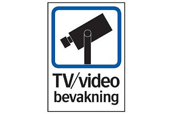 Ordningsskylt TV/video bevakning, SKYLT 357914 TRIVSEL TV/VIDEOBEVAKNING 210X297MM