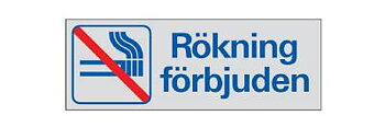 Symbolskylt Rökning förbjuden, SKYLT 388350 SYMBOLSKYLT RÖKNING FÖRBJUDEN 225X80MM