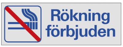 Symbolskylt Rökning förbjuden, SKYLT 388350 SYMBOLSKYLT RÖKNING FÖRBJUDEN 225X80MM - 2