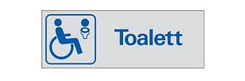 Symbolskylt Handikapptoalett, SKYLT 387250 SYMBOLSKYLT TOALETT HANDIKAPP 225X80MM