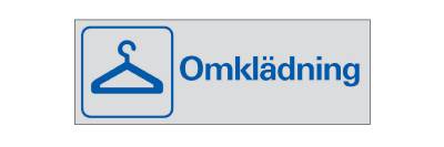 Symbolskylt Omklädning, SKYLT 384650 SYMBOLSKYLT OMKLÄDNING 225X80MM