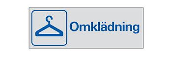 Symbolskylt Omklädning, SKYLT 384650 SYMBOLSKYLT OMKLÄDNING 225X80MM