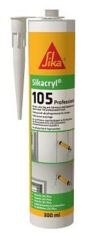 Akrylfogmassa SIKACRYL-105 Sika, FOGMASSA AKRYL 105 VIT SIKACRYL PROFESSIONAL 300ML