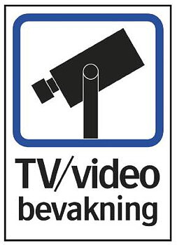Ordningsskylt TV/video bevakning, SKYLT 357915 TRIVSEL TV/VIDEOBEVAKNING 148210MM