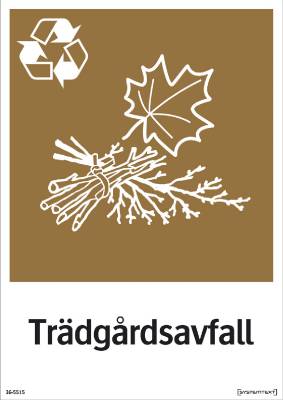 Miljödekal Trädgårdsavfall, SKYLT 365515 MILJÖ TRÄDGÅRDSAVFALL 148X210MM