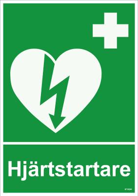 Nödskylt Unigraphics Hjärtstartare, SKYLT UNIGRAPHICS HJÄRTSTARTARE PLAST 210X297MM