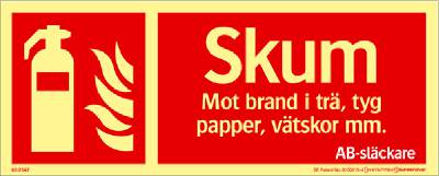 Supernova Brandskylt Skumsläckare EN ISO 7010:2012, SKYLT 822567 SUPERNOVA SKUMSLÄCKARE 250X100MM