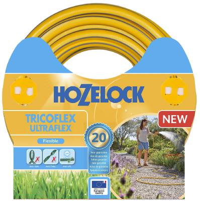 Bevattningsslang Ultraflex Hozelock, SLANG ULTRAFLEX HOZELOCK GUL/GRÅ 19,0MMX25M