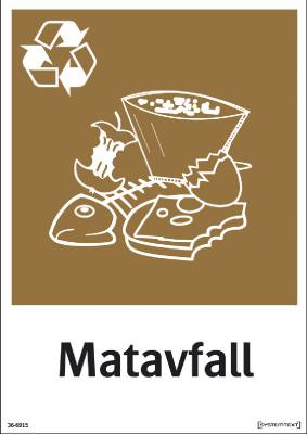 Miljödekal Matavfall, SKYLT 366915 DEKALMILJÖ MATAVFALL 148X210MM