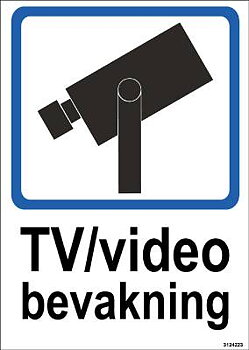 Ordningsdekal Unigraphics TV/video bevakning dubbelsidig, DEKAL UNIGRAPHICS TV/VIDEOBEVAKNING DUBBELSIDIG 105X148MM