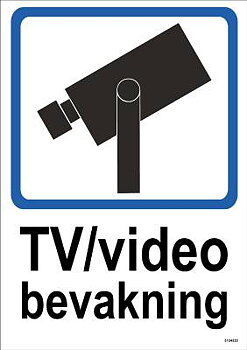 Ordningsdekal Unigraphics TV/video bevakning dubbelsidig, DEKAL UNIGRAPHICS TV/VIDEOBEVAKNING DUBBELSIDIG 148X210MM
