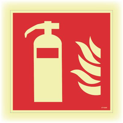 Brandskylt Unigraphics Brandsläckare kantbockad ISO, SKYLT UNIGRAPHICS BRANDSLÄCKARE KANTB EFTERLYS ALU 200X200MM