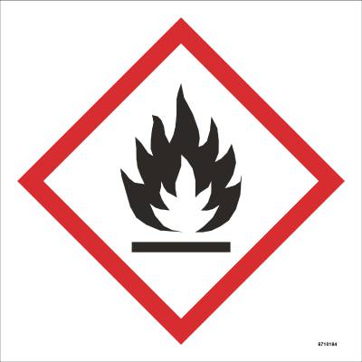 Skylt Unigraphics Kemiska risker Brandfarliga ämnen, SKYLT UNIGRAPHICS BRANDFARLIGA ÄMNEN PLAST 210X210MM