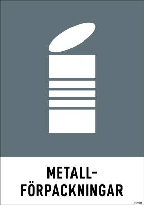 Miljödekal Unigraphics Metallförpackningar, DEKAL UNIGRAPHICS MILJÖ METALLFÖRPACKNINGAR 140X190MM 3-PACK
