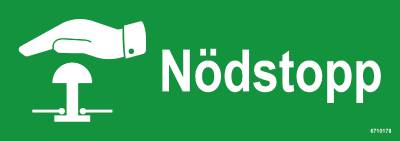 Nödskylt Unigraphics Nödstopp, SKYLT UNIGRAPHICS NÖDSTOPP ALUMINIUM 210X74MM
