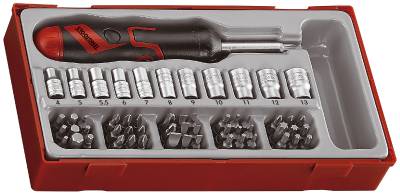 64 delars Bitsskruvmejselsats Teng Tools TTMDRT64, BITSSPÄRRSKRUVMEJSELSATS 64DEL
