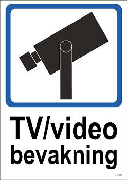 Ordningsdekal Unigraphics TV/video bevakning, DEKAL UNIGRAPHICS TV/VIDEOBEVAKNING 148X210MM
