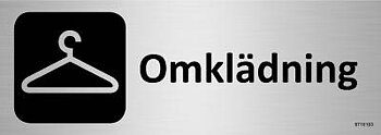 Trivselskylt Unigraphics Omklädning, SKYLT UNIGRAPHICS OMKLÄDNING ALUMINIUM 225X80MM