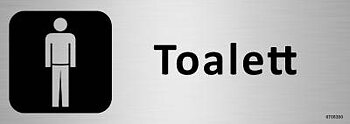 Trivselskylt Unigraphics Toalett herr, SKYLT UNIGRAPHICS TOALETT HERR ALUMINIUM 225X80MM