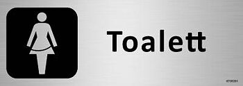 Trivselskylt Unigraphics Toalett dam, SKYLT UNIGRAPHICS TOALETT DAM ALUMINIUM 225X80MM