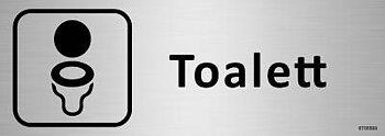 Trivselskylt Unigraphics Toalett, SKYLT UNIGRAPHICS TOALETT ALUMINIUM 225X80MM