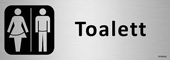 Trivselskylt Unigraphics Toalett Dam/Herr, SKYLT UNIGRAPHICS TOALETT DAM HERR ALUMINIUM 225X80MM