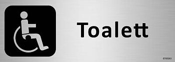 Trivselskylt Unigraphics Toalett handikapp, SKYLT UNIGRAPHICS TOALETT HANDIKAPP ALUMINIUM 225X80MM