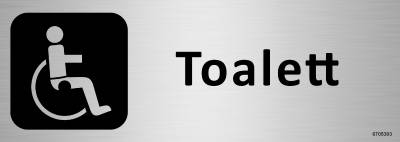 Trivselskylt Unigraphics Toalett handikapp, SKYLT UNIGRAPHICS TOALETT HANDIKAPP ALUMINIUM 225X80MM