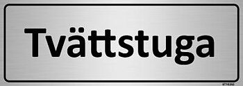 Trivselskylt Unigraphics Tvättstuga, SKYLT UNIGRAPHICS TVÄTTSTUGA ALUMINIUM 225X80MM