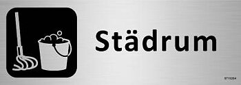 Trivselskylt Unigraphics Städrum, SKYLT UNIGRAPHICS STÄDRUM ALUMINIUM 225X80MM