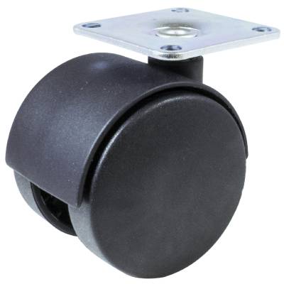 Möbelhjul svängbart med platta svart MILLERS, MÖBELHJUL MILLERS SVART 50MM