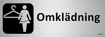 Trivselskylt Unigraphics Omklädning dam, SKYLT UNIGRAPHICS OMKLÄDNING DAM ALUMINIUM 225X80MM