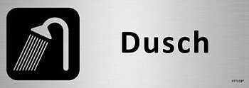 Trivselskylt Unigraphics Dusch, SKYLT UNIGRAPHICS DUSCH ALUMINIUM 225X80MM
