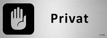 Trivselskylt Unigraphics Privat, SKYLT UNIGRAPHICS PRIVAT ALUMINIUM 225X80MM