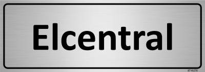 Trivselskylt Unigraphics Elcentral, SKYLT UNIGRAPHICS ELCENTRAL ALUMINIUM 225X80MM